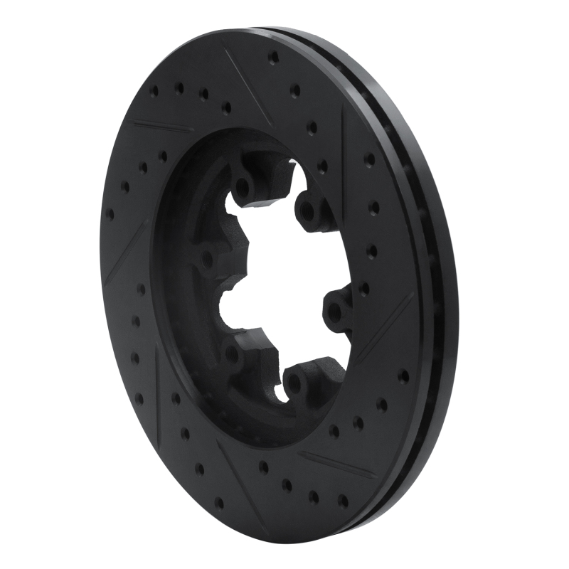 Chevrolet Colorado Brake Rotor (1) - Front Left - R1 Concepts - Drilled & Slotted - Black - `04-`08